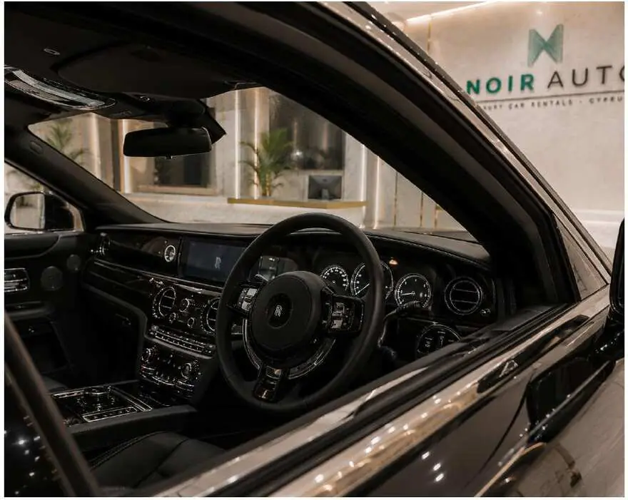Hand-stitched interior of the Rolls-Royce Ghost